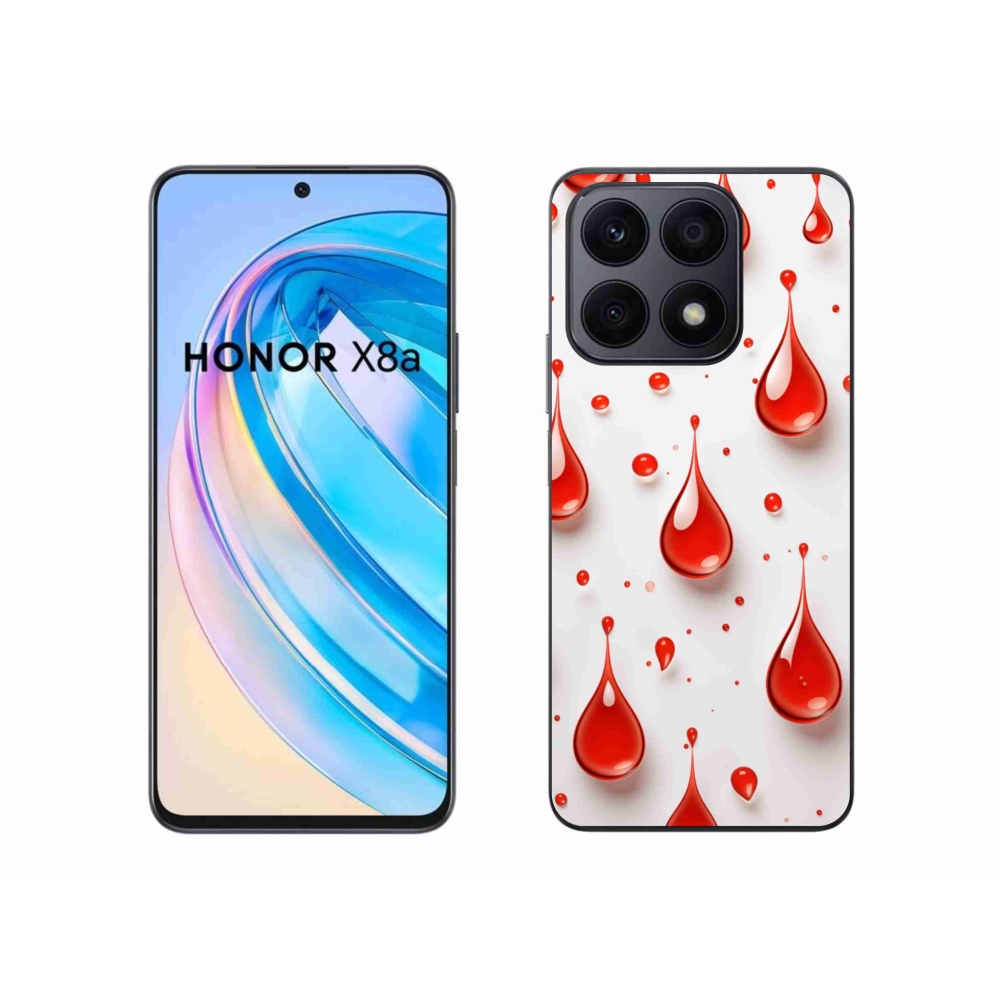Gelový kryt mmCase na Honor X8a - červené kapky