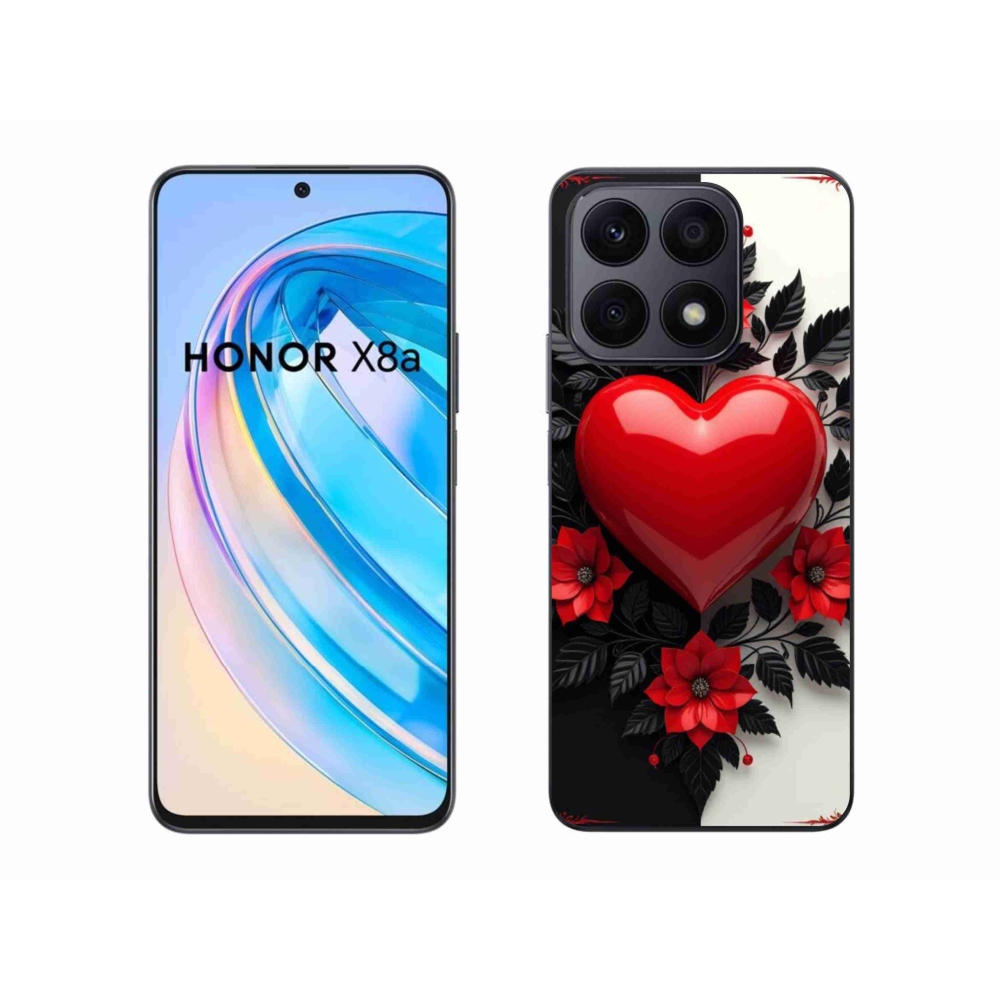 Gelový kryt mmCase na Honor X8a - červené srdce