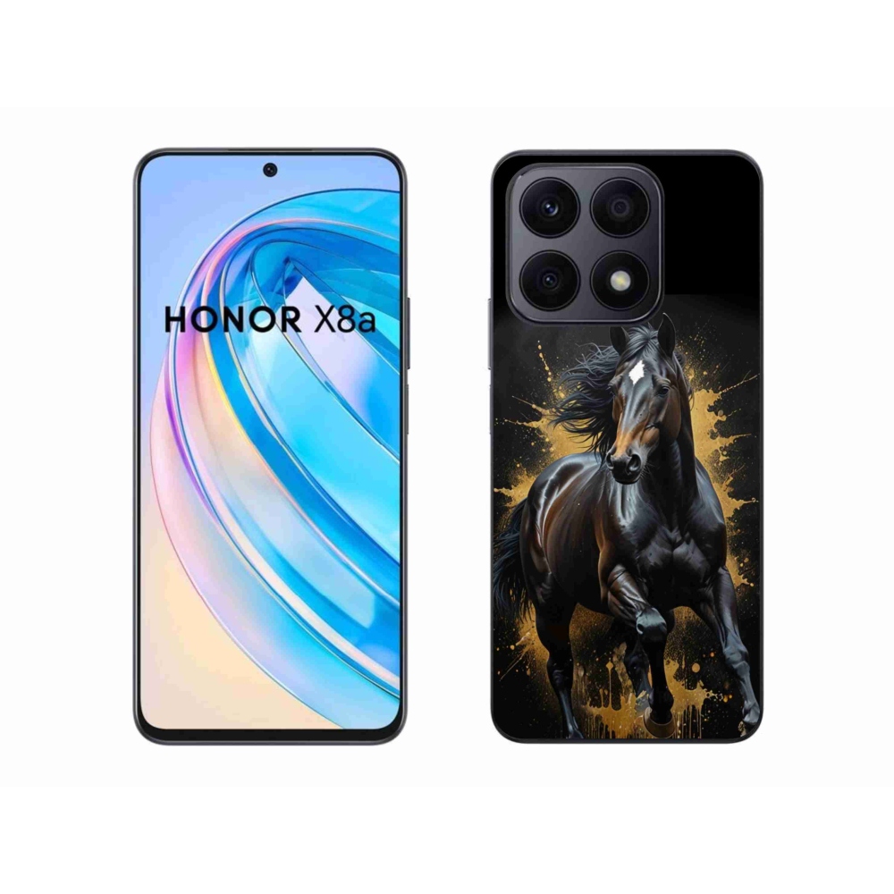 Gelový kryt mmCase na Honor X8a - elegantní černý hřebec