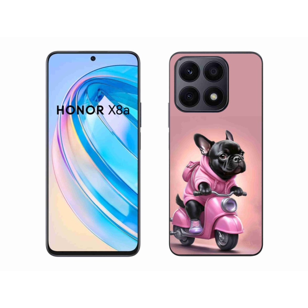Gelový kryt mmCase na Honor X8a - francouzský buldoček na skútru