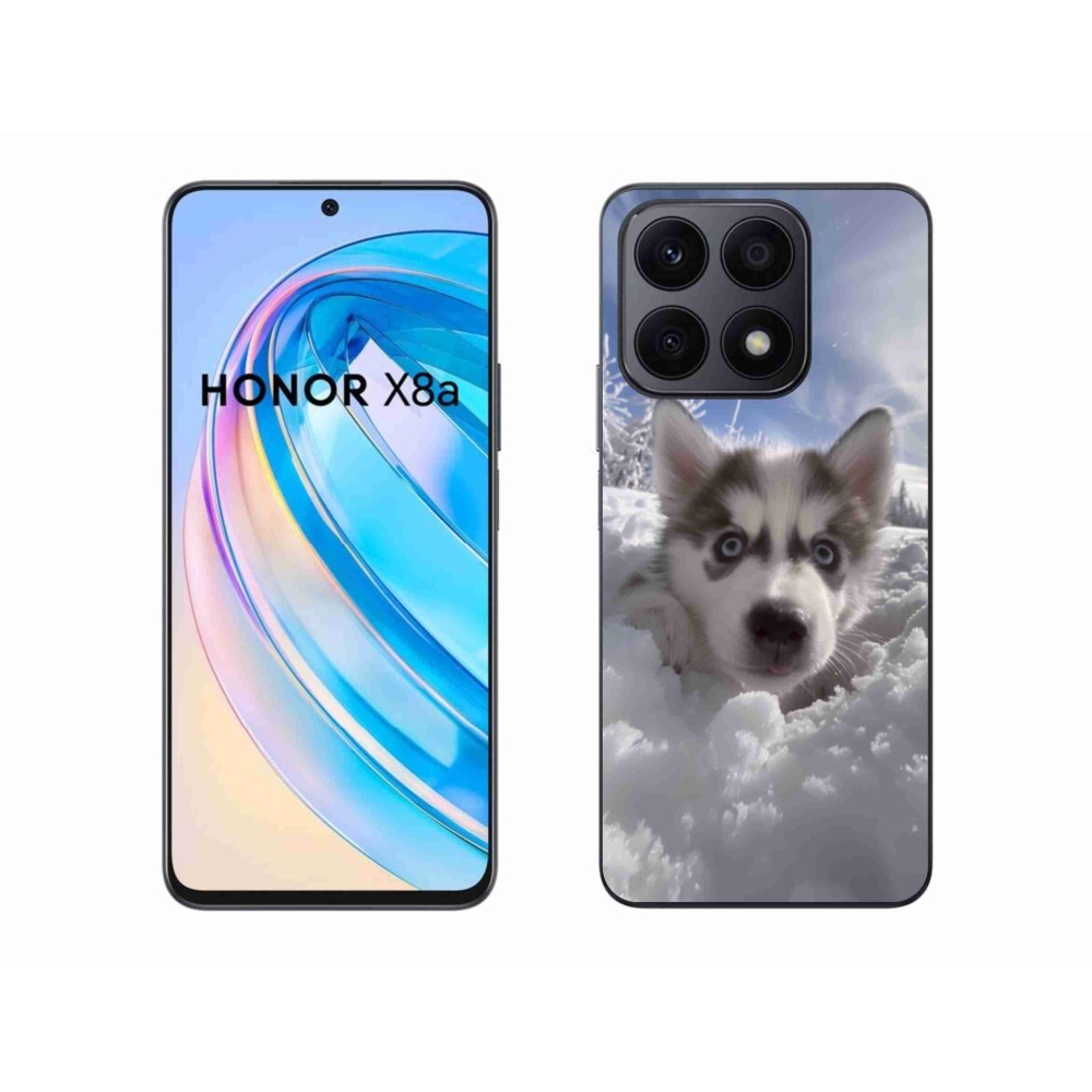Gelový kryt mmCase na Honor X8a - husky ve sněhu