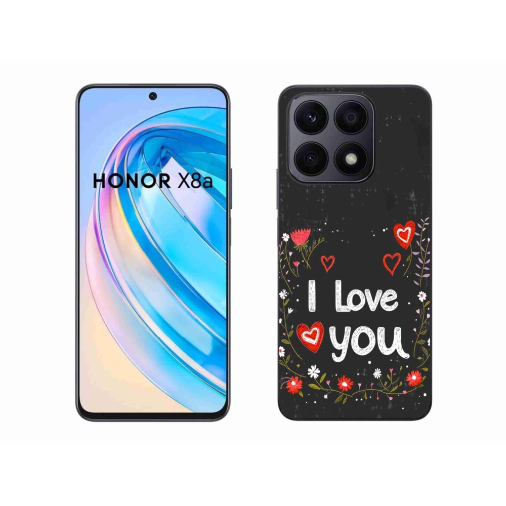 Gelový kryt mmCase na Honor X8a - I love you černé pozadí