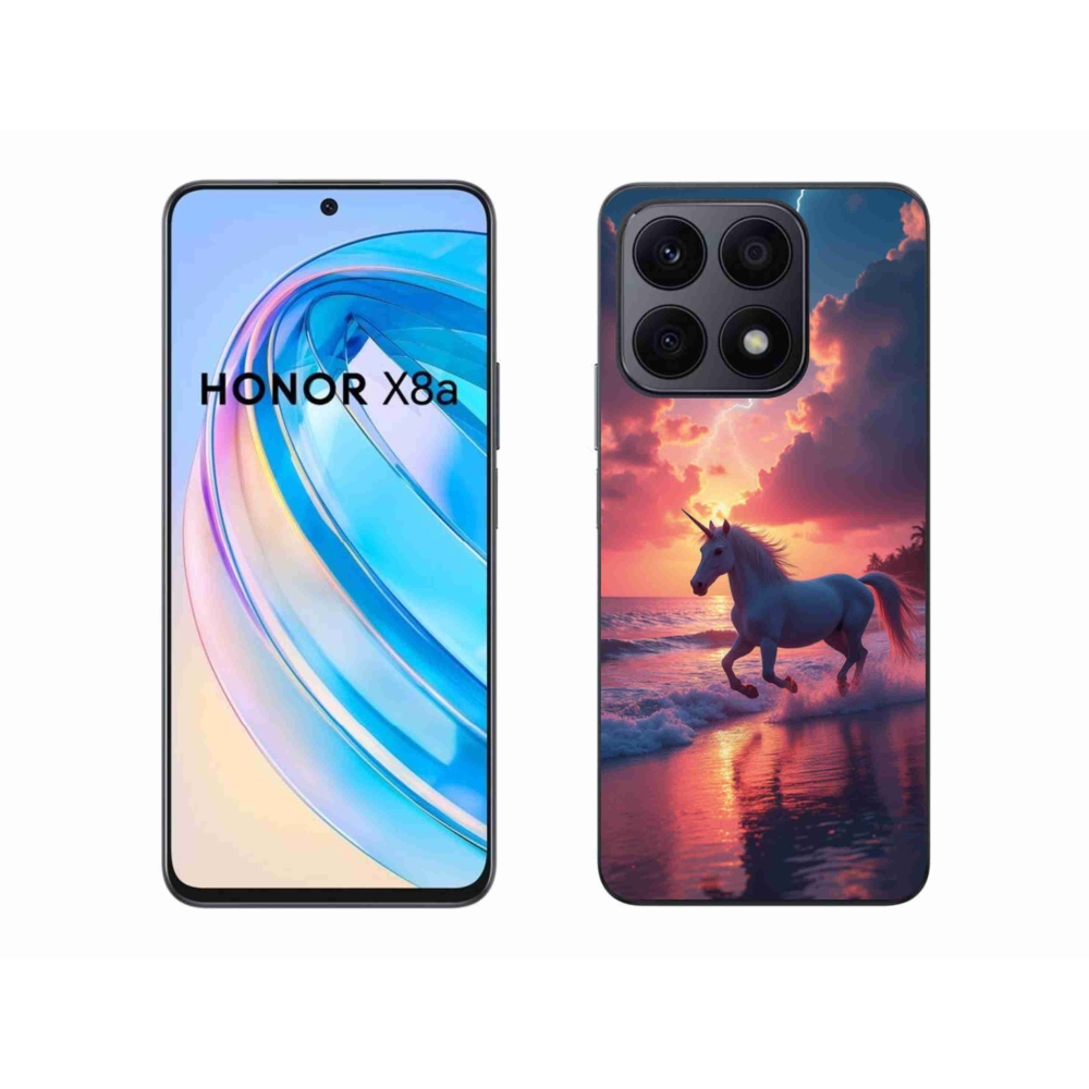 Gelový kryt mmCase na Honor X8a - jednorožec na pláži