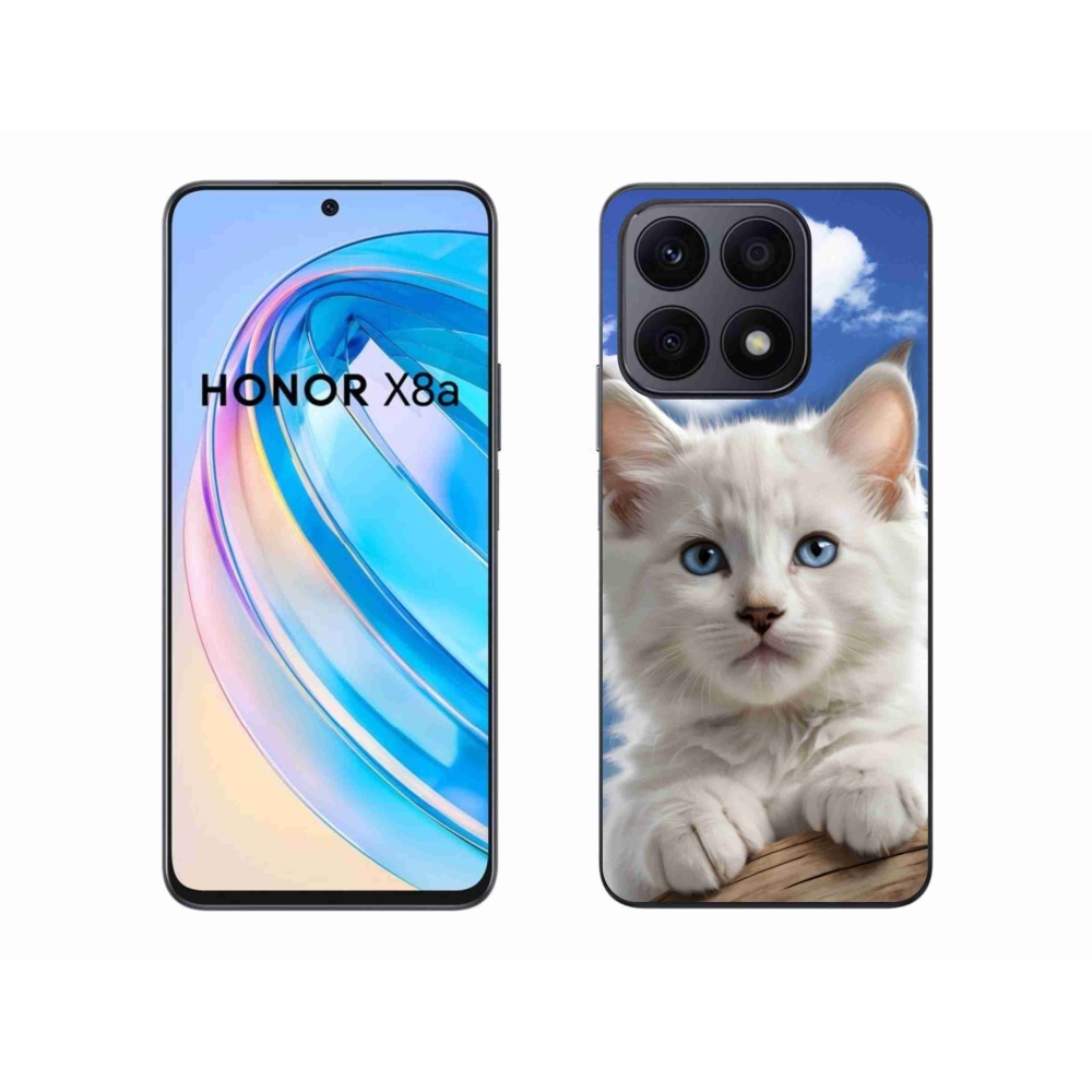 Gelový kryt mmCase na Honor X8a - kotě a oblaka
