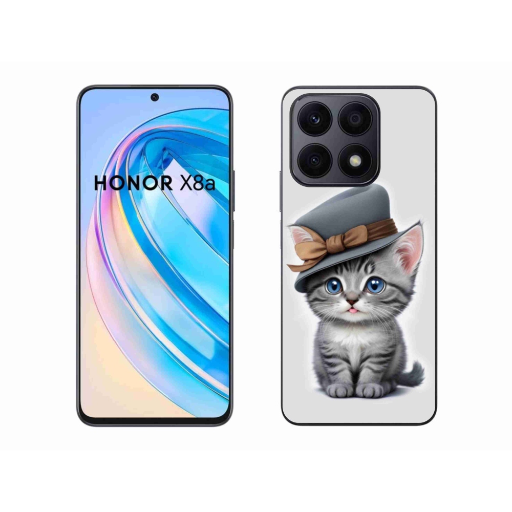 Gelový kryt mmCase na Honor X8a - kotě s kloboukem