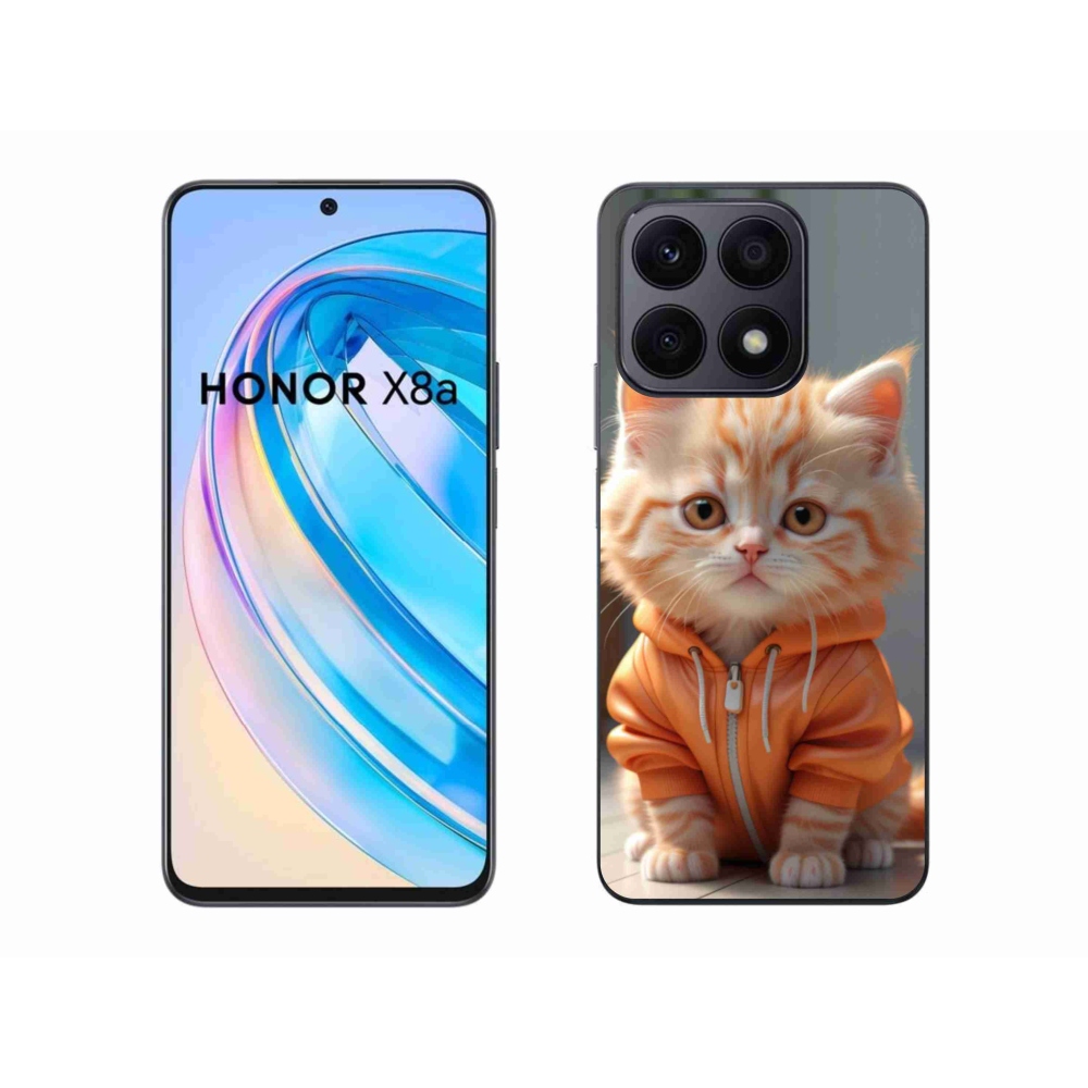 Gelový kryt mmCase na Honor X8a - kotě v mikině