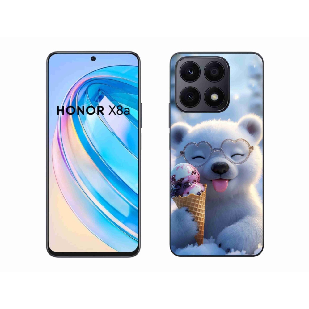 Gelový kryt mmCase na Honor X8a - medvídek se zmrzlinou