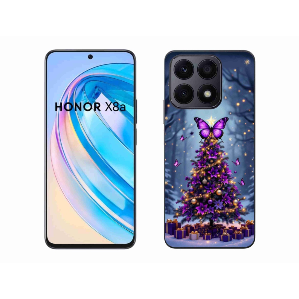 Gelový kryt mmCase na Honor X8a - motýlí vánoční stromek