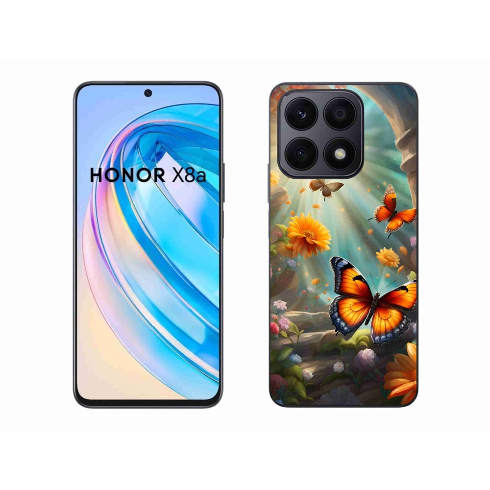 Gelový kryt mmCase na Honor X8a - motýlí zahrada 2