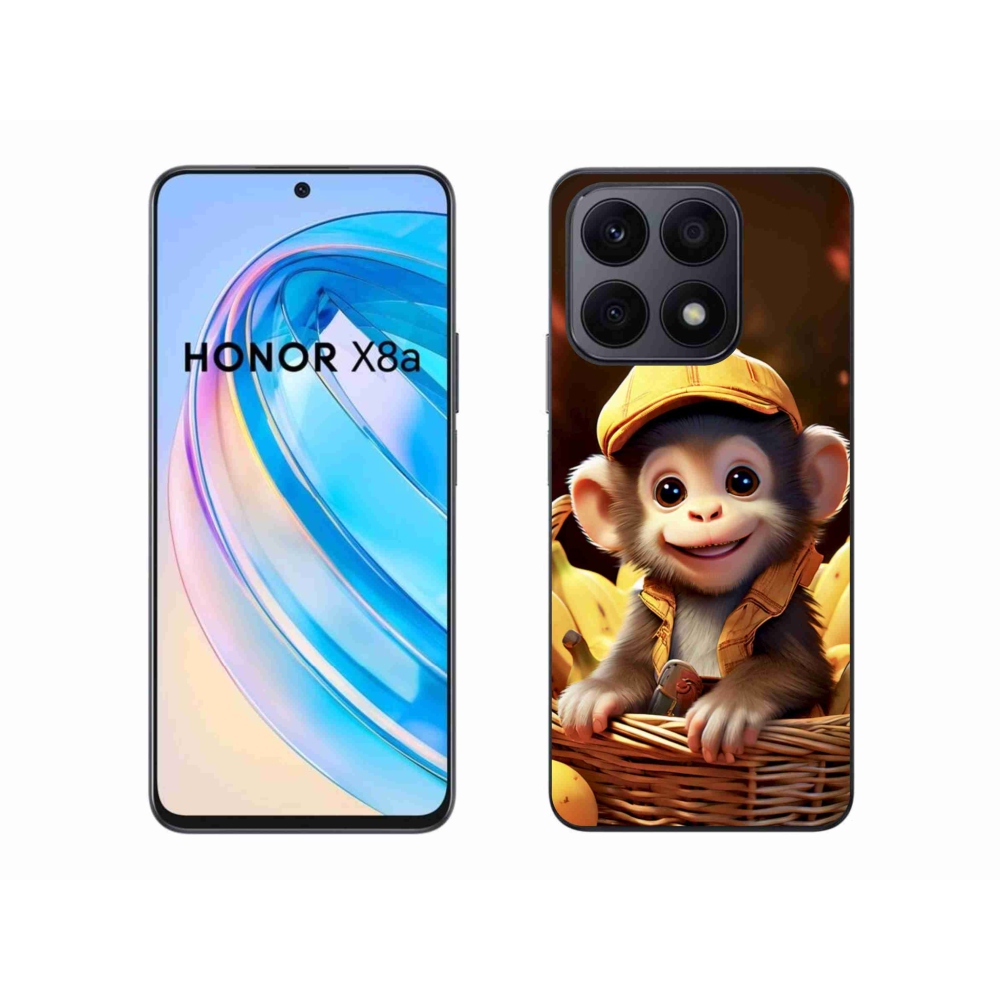 Gelový kryt mmCase na Honor X8a - opice v košíku