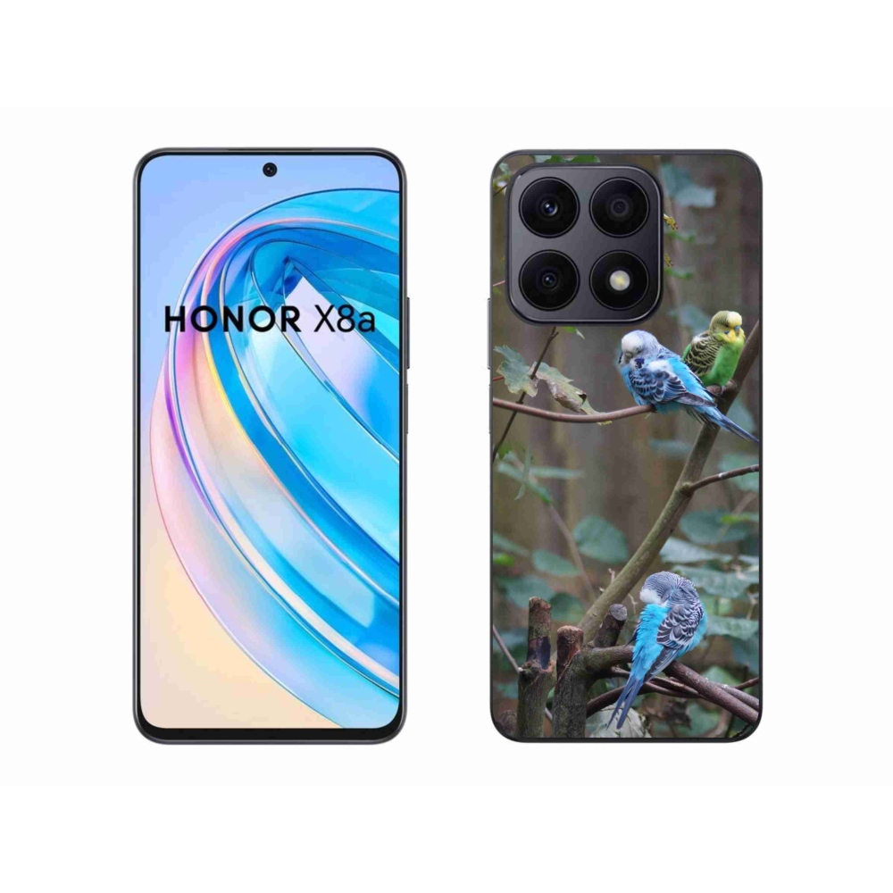 Gelový kryt mmCase na Honor X8a - papoušci na větvi