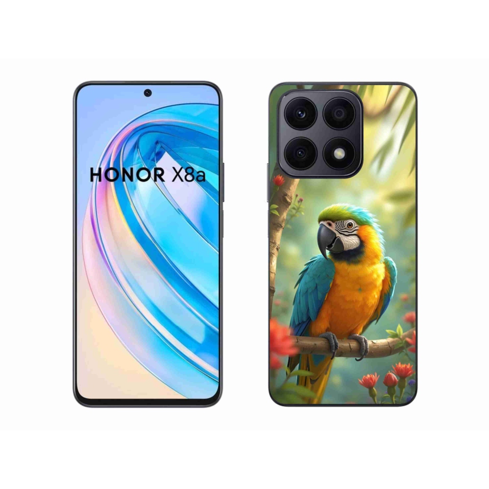 Gelový kryt mmCase na Honor X8a - papoušek ara modrožlutá