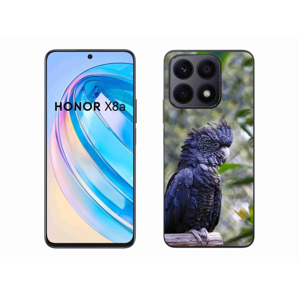 Gelový kryt mmCase na Honor X8a - papoušek kakadu černý