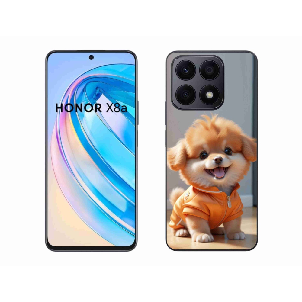 Gelový kryt mmCase na Honor X8a - roztomilý pomeranian v mikině