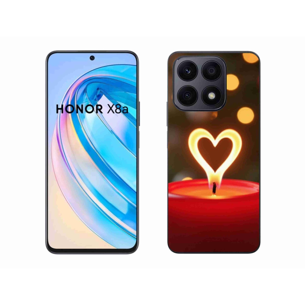 Gelový kryt mmCase na Honor X8a - srdce z plamene