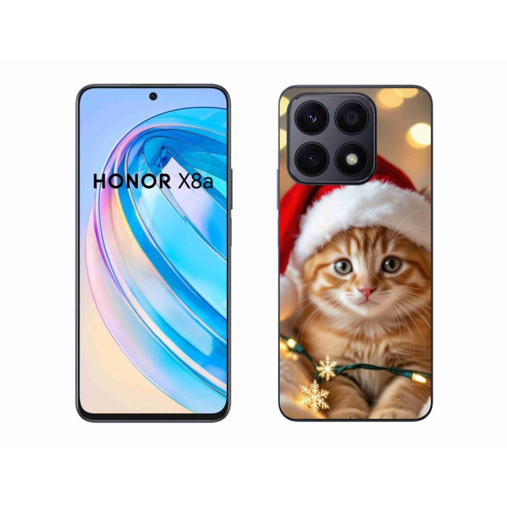 Gelový kryt mmCase na Honor X8a - vánoční kotě