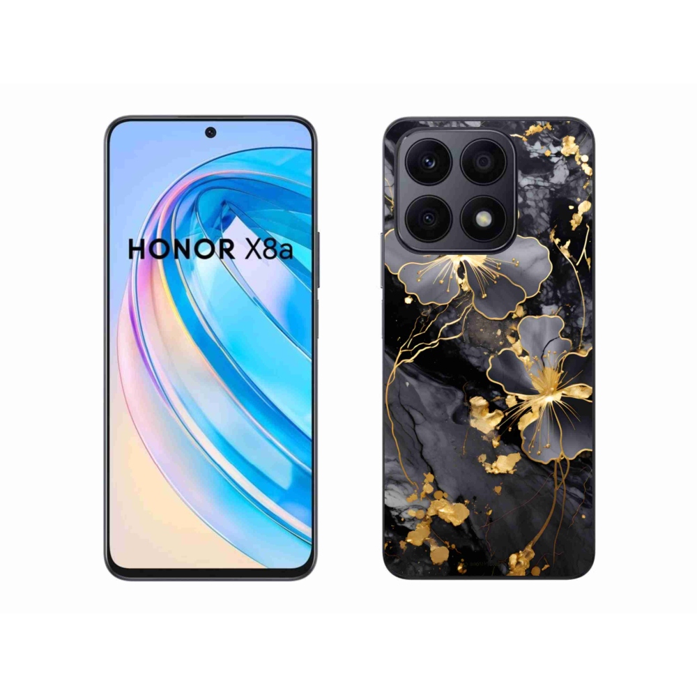 Gelový kryt mmCase na Honor X8a - zlaté květy