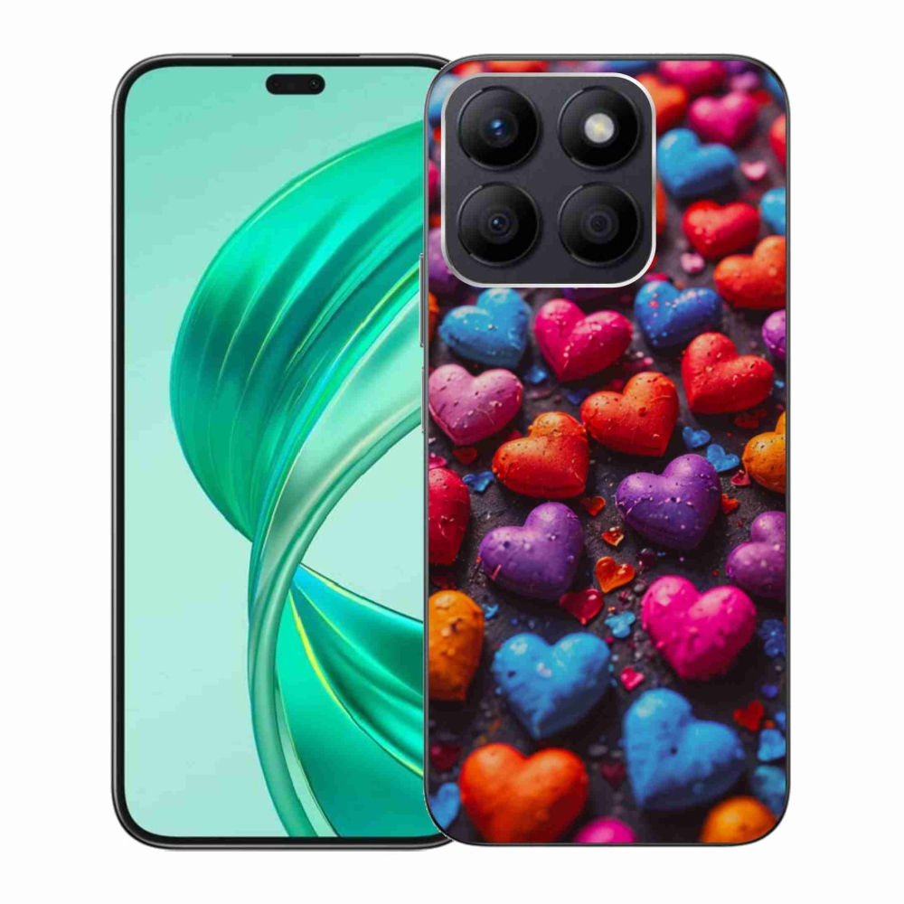 Gelový kryt mmCase na Honor X8b - barevná srdce
