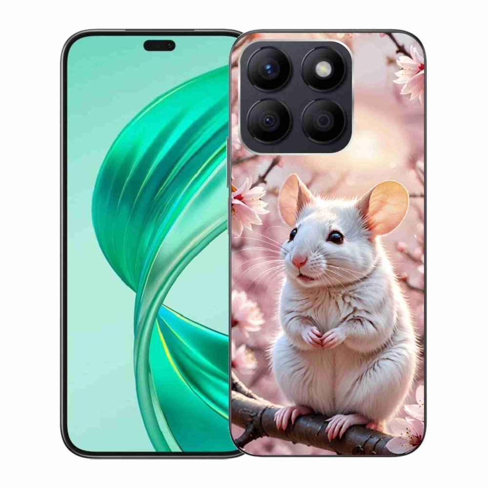 Gelový kryt mmCase na Honor X8b - bílá myš na větvi