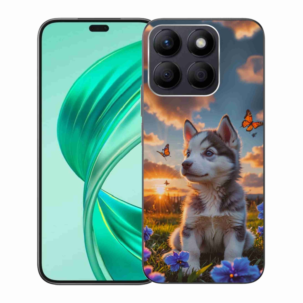 Gelový kryt mmCase na Honor X8b - husky při západu slunce