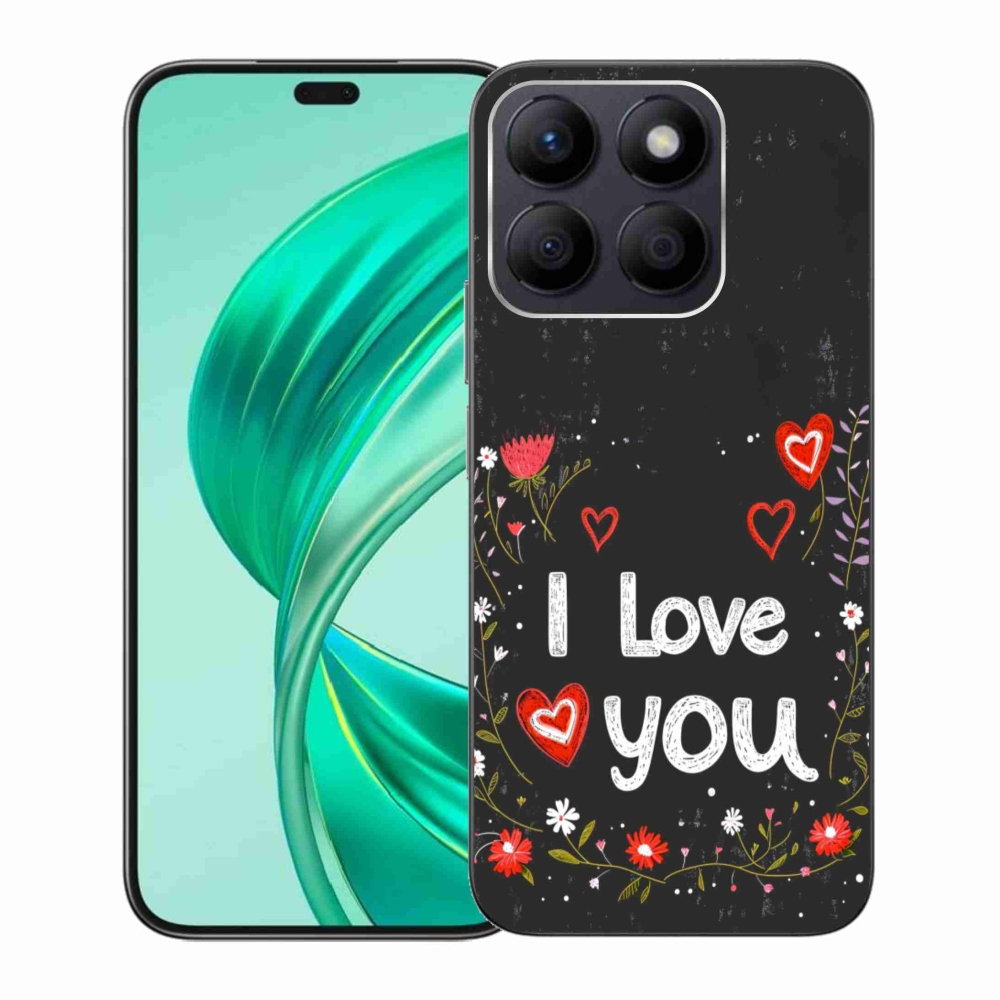 Gelový kryt mmCase na Honor X8b - I love you černé pozadí