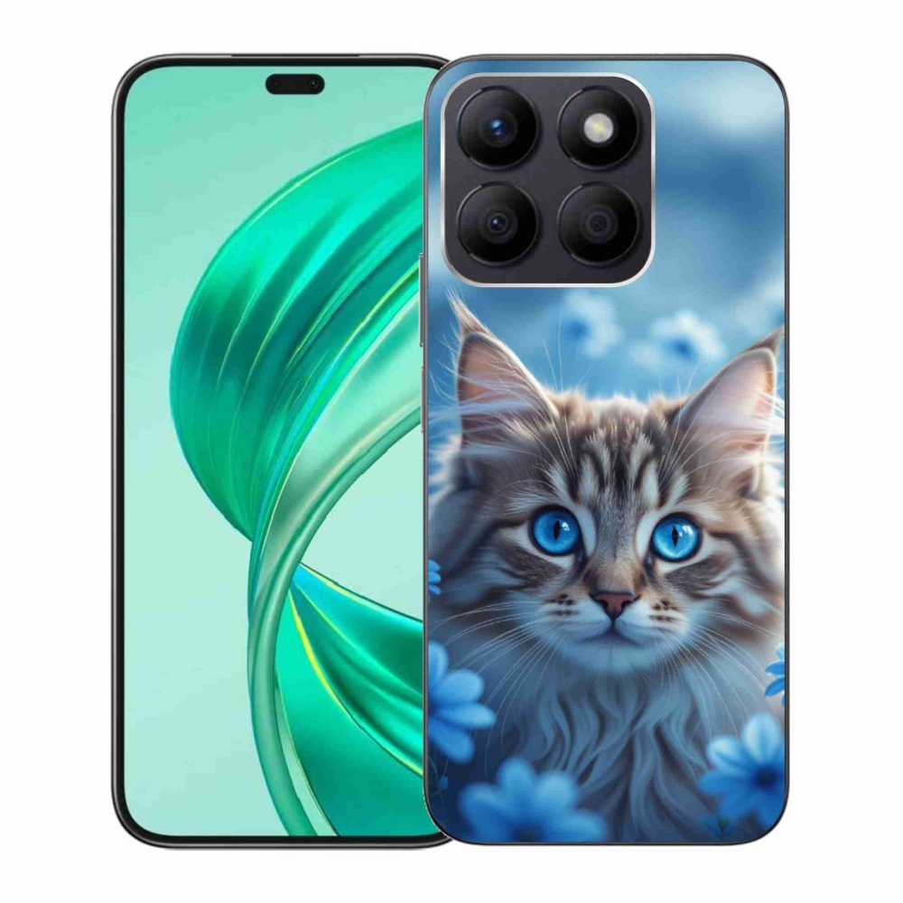 Gelový kryt mmCase na Honor X8b - koťátko v modrých květech