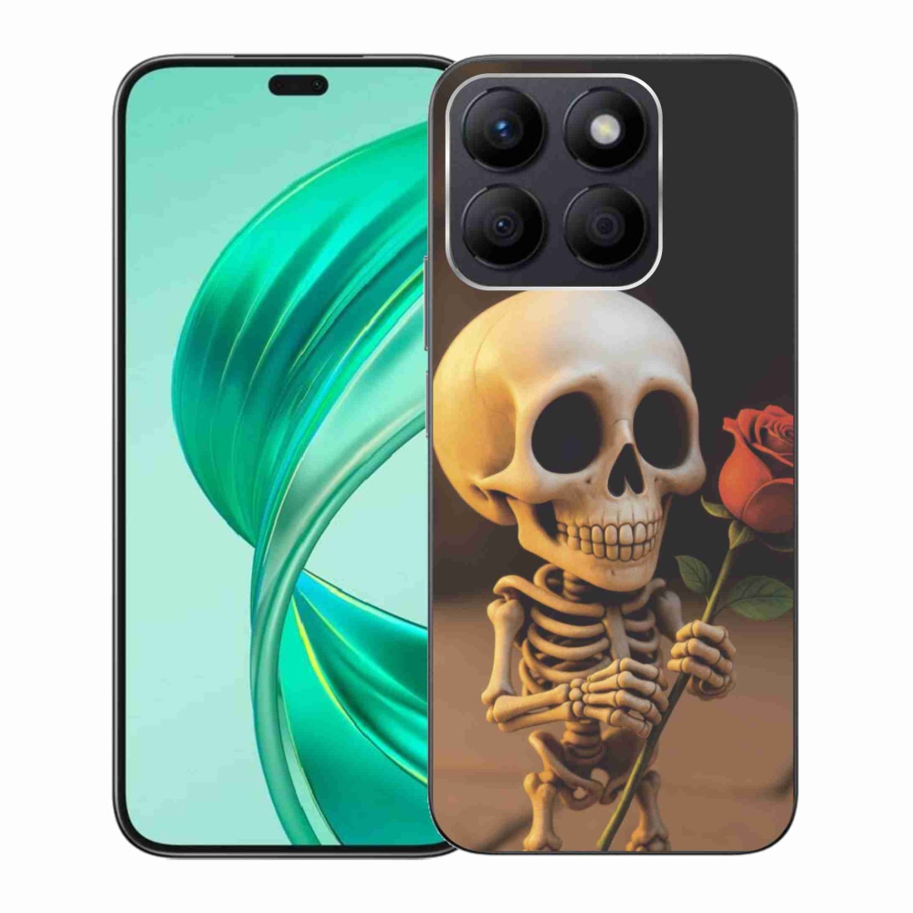 Gelový kryt mmCase na Honor X8b - kostlivec s růží