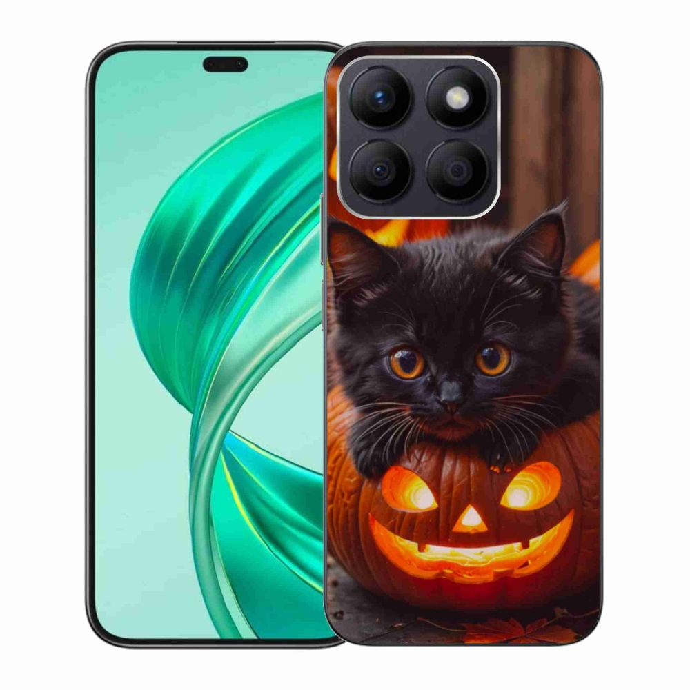 Gelový kryt mmCase na Honor X8b - kotě a dýně