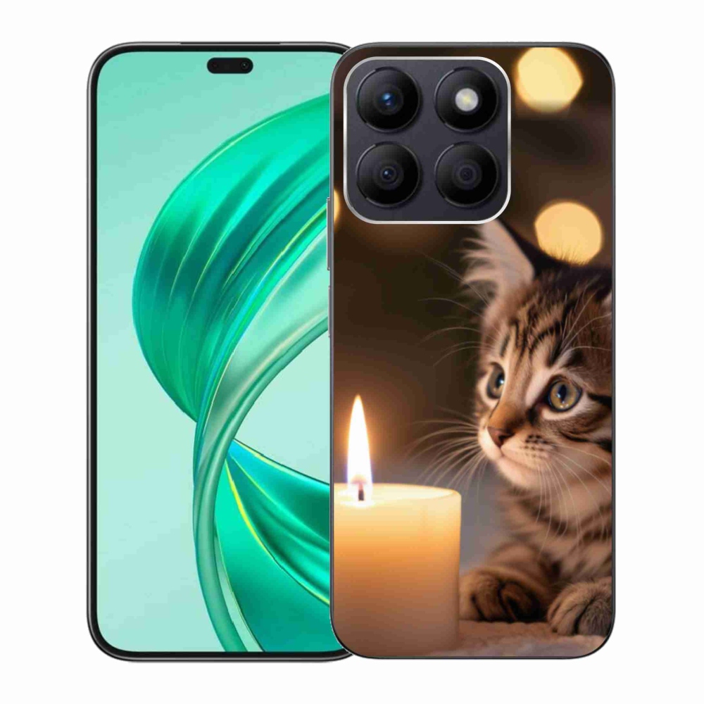 Gelový kryt mmCase na Honor X8b - kotě a svíčka