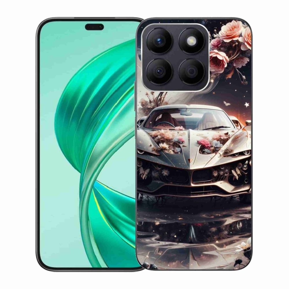 Gelový kryt mmCase na Honor X8b - květinový sportovní vůz