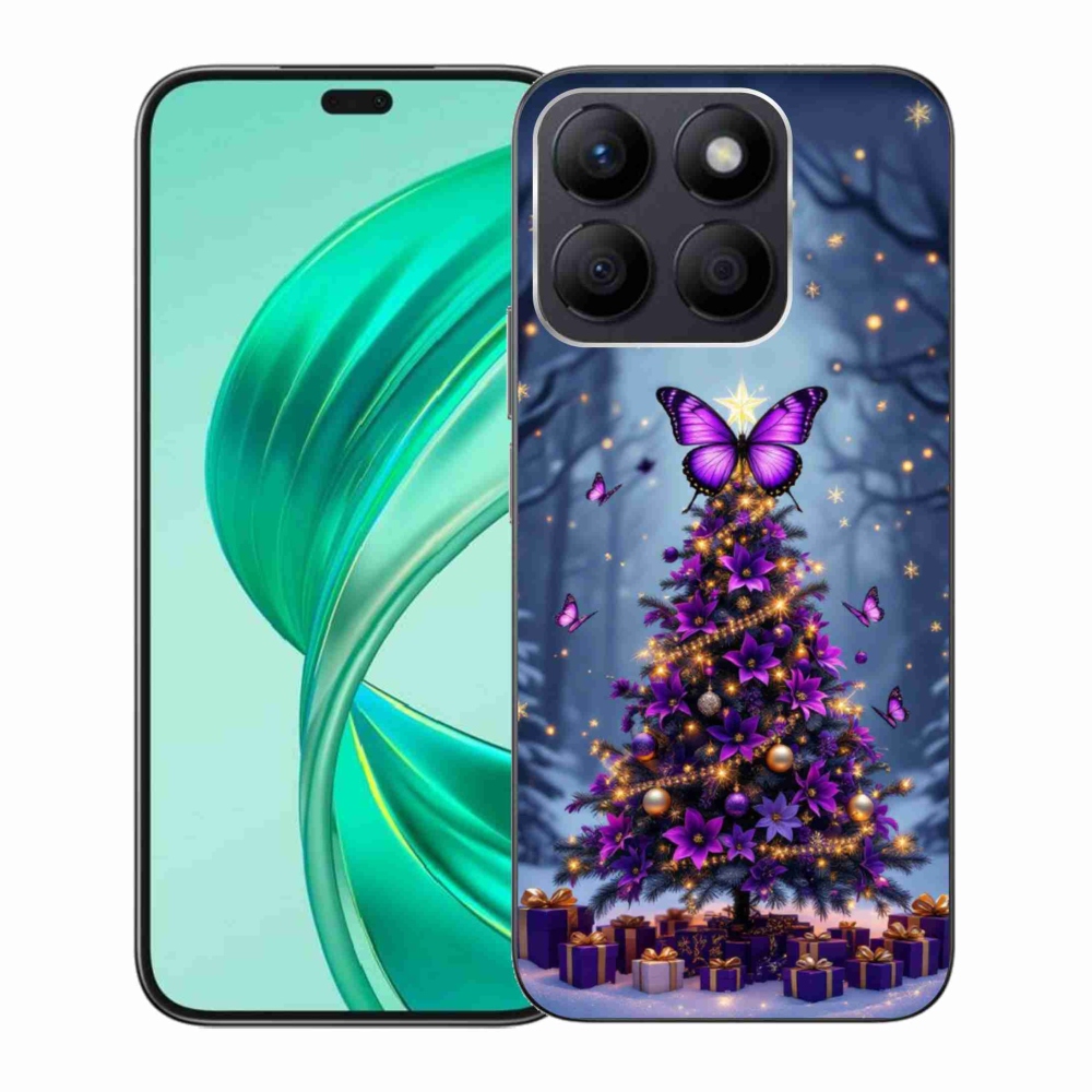 Gelový kryt mmCase na Honor X8b - motýlí vánoční stromek
