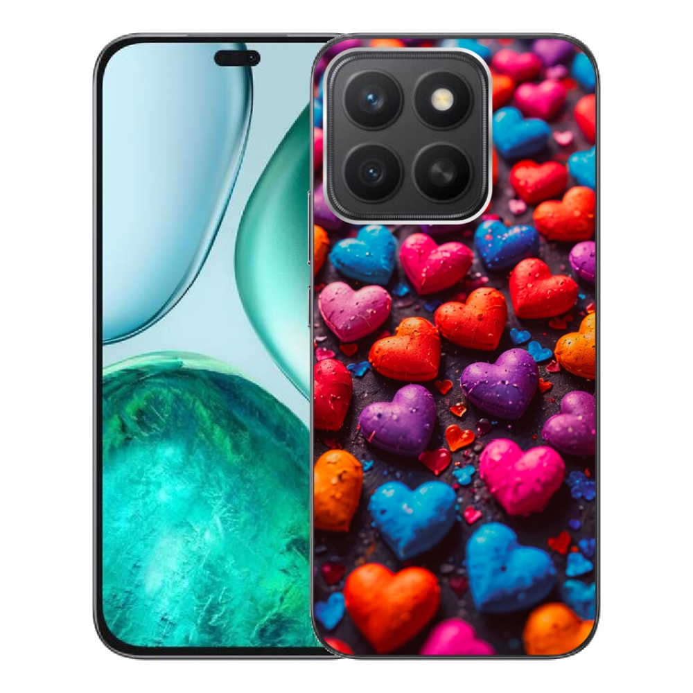 Gelový kryt mmCase na Honor X8c - barevná srdce