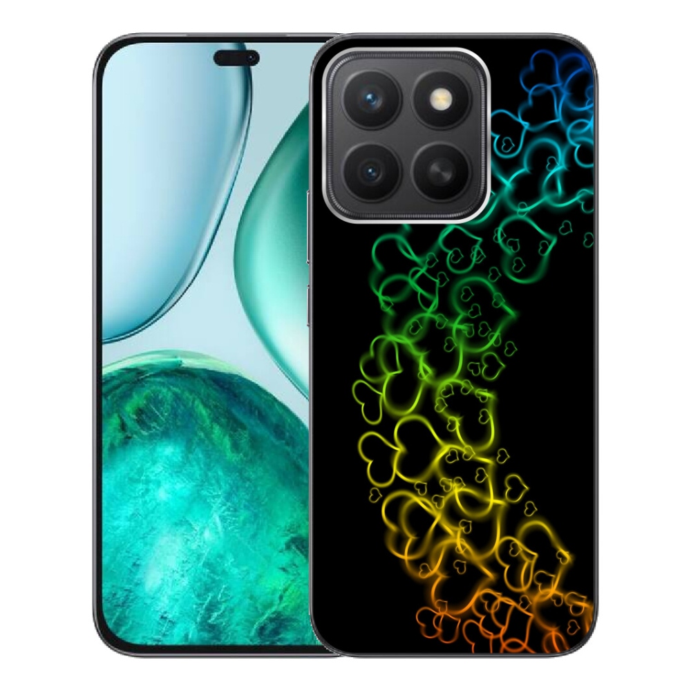 Gelový kryt mmCase na Honor X8c - barevná srdíčka