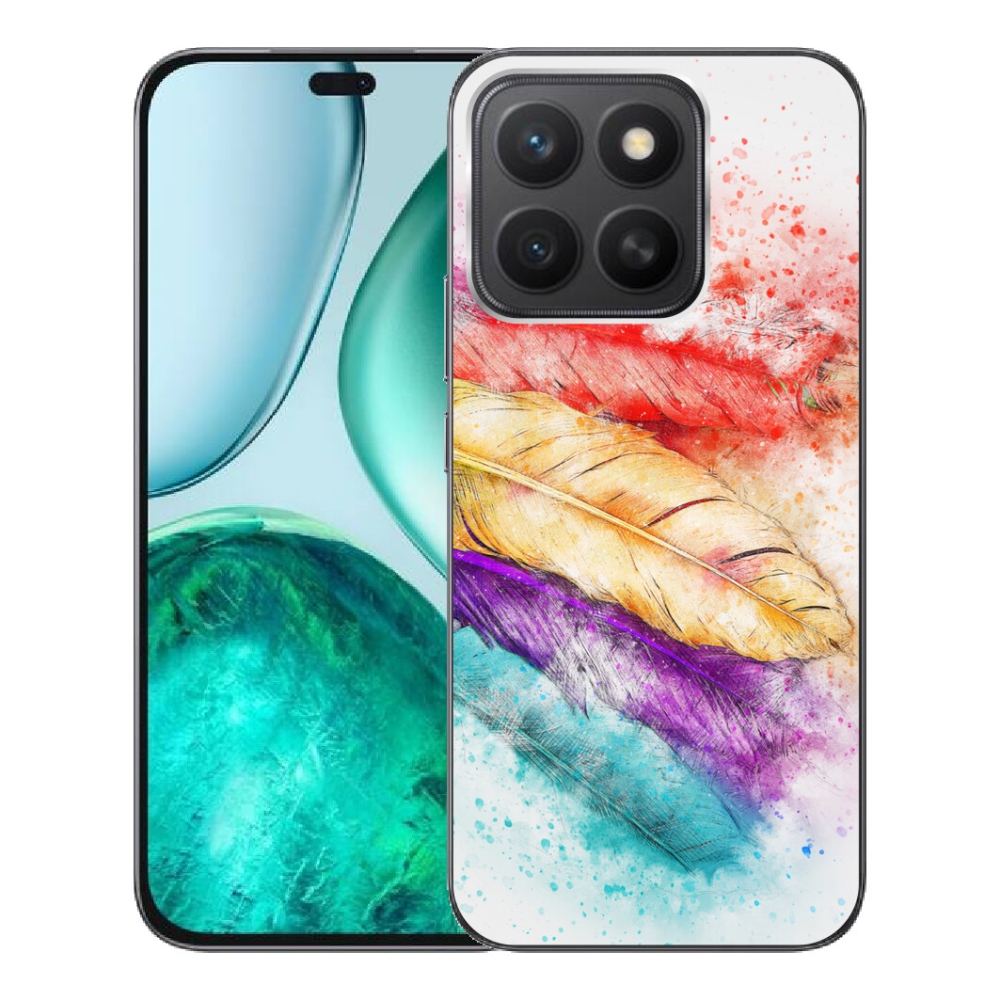 Gelový kryt mmCase na Honor X8c - barevné peří