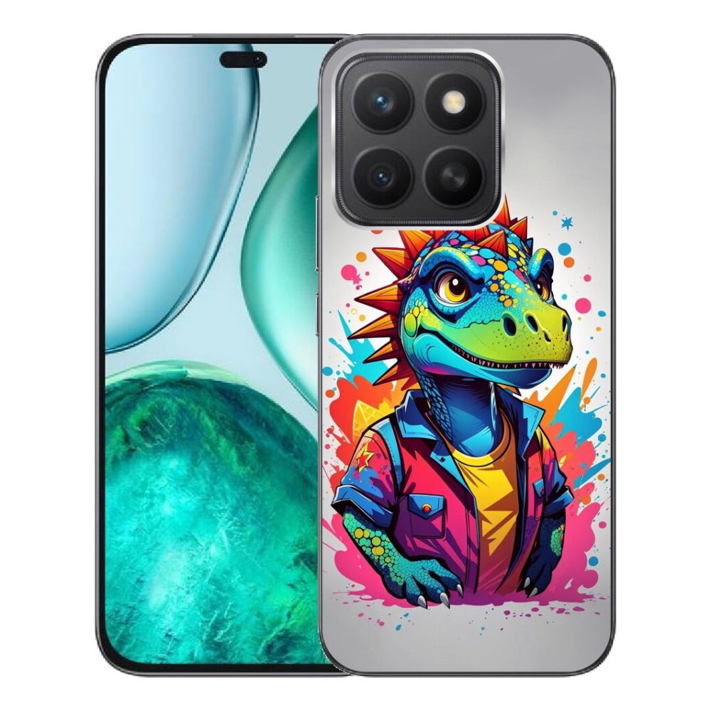Gelový kryt mmCase na Honor X8c - barevný dinosaurus