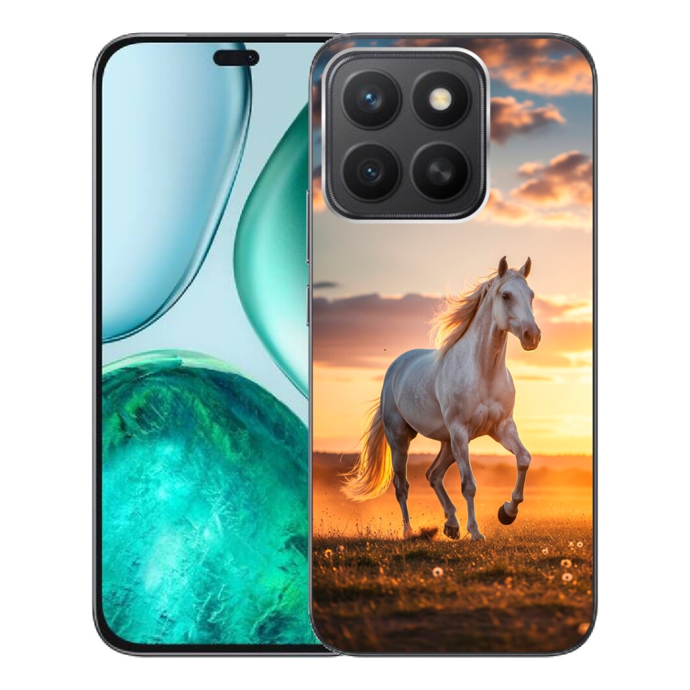 Gelový kryt mmCase na Honor X8c - běžící bílý kůň 2