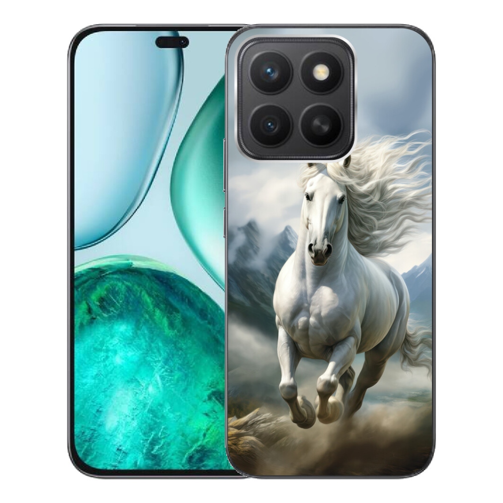 Gelový kryt mmCase na Honor X8c - běžící bílý kůň 3