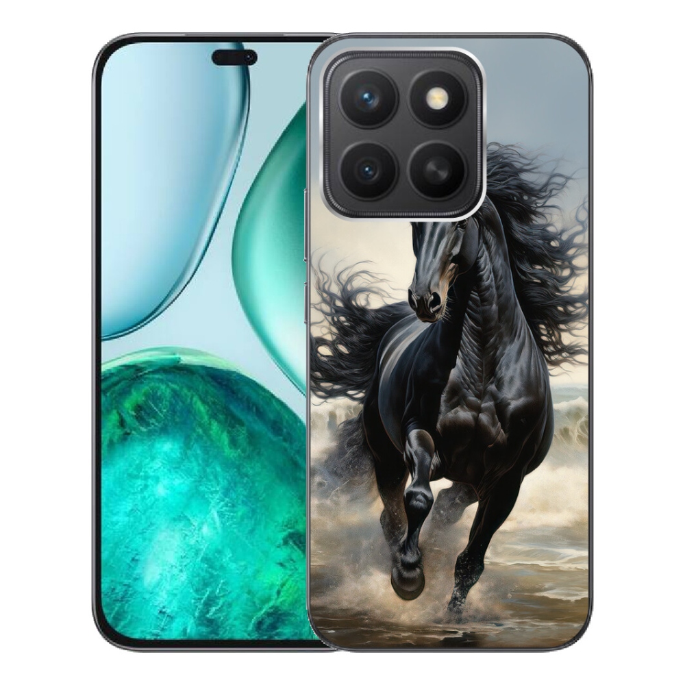 Gelový kryt mmCase na Honor X8c - běžící černý kůň