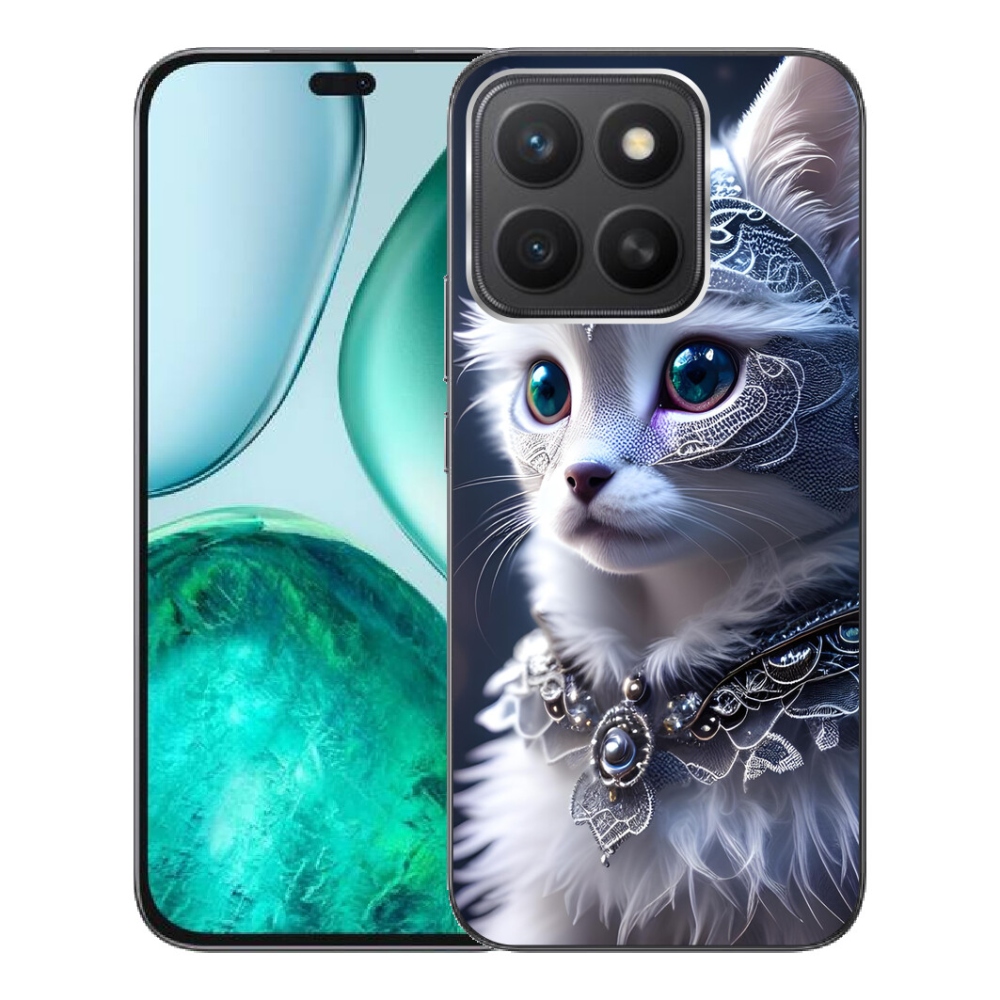 Gelový kryt mmCase na Honor X8c - bílá kočka