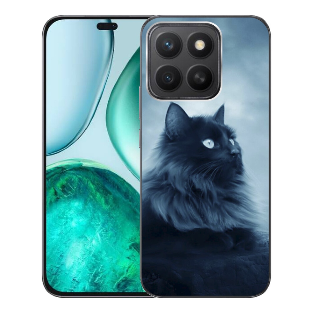 Gelový kryt mmCase na Honor X8c - černá kočka 1