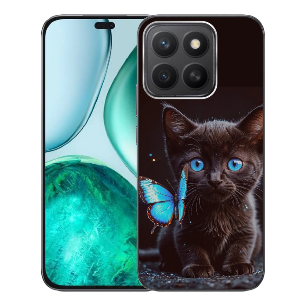 Gelový kryt mmCase na Honor X8c - černé kotě 3