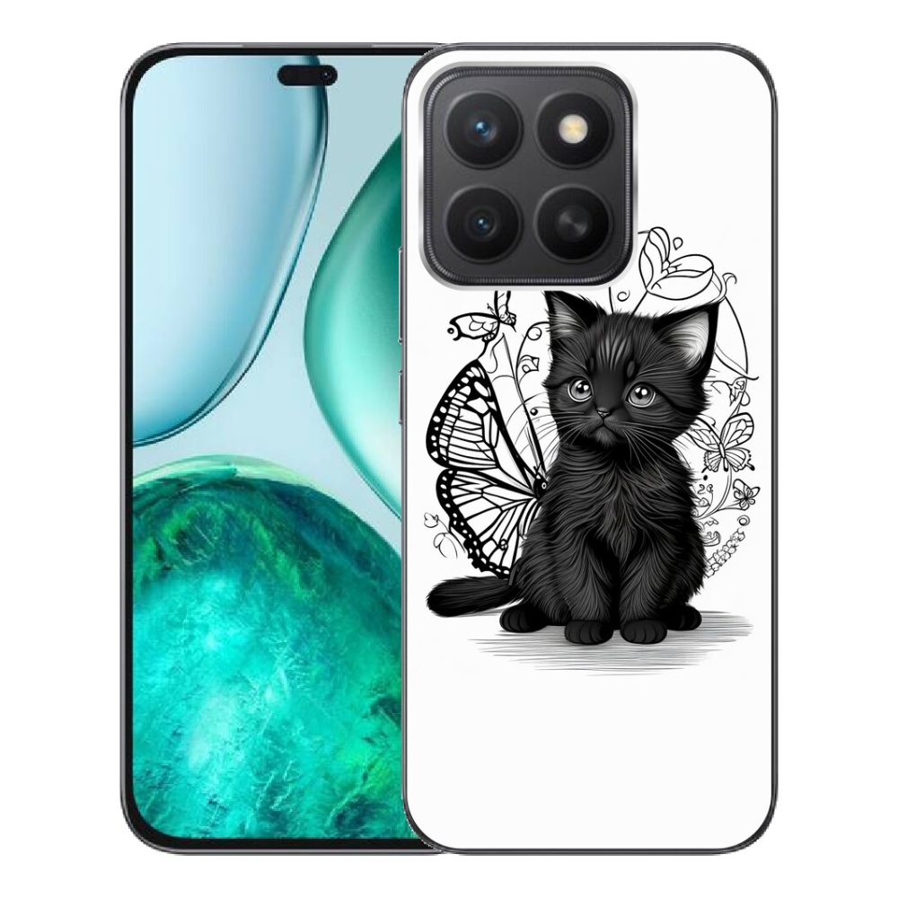 Gelový kryt mmCase na Honor X8c - černé kotě