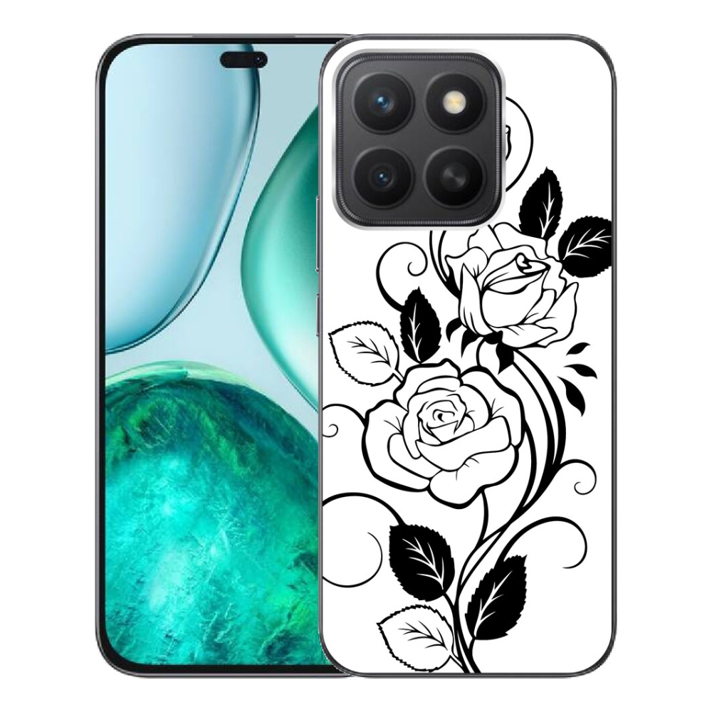 Gelový kryt mmCase na Honor X8c - černobílá růže