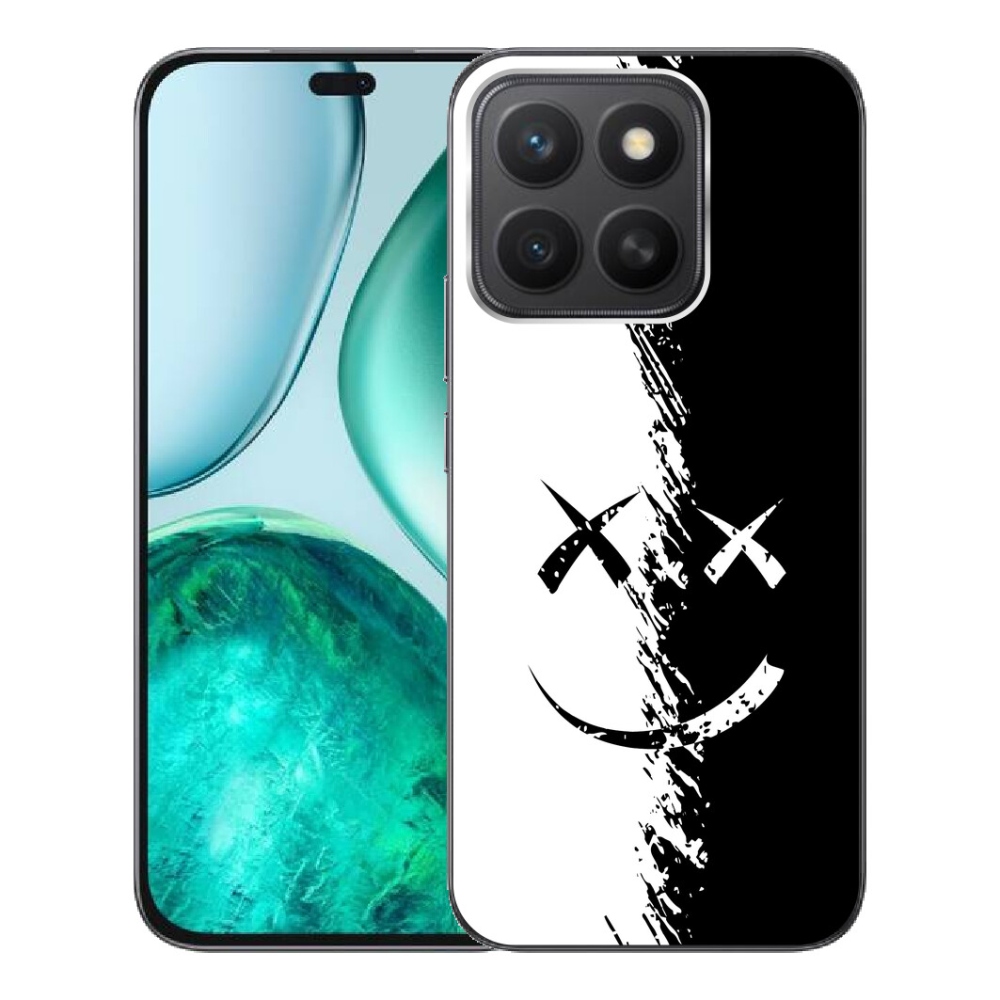 Gelový kryt mmCase na Honor X8c - černobílý smajlík