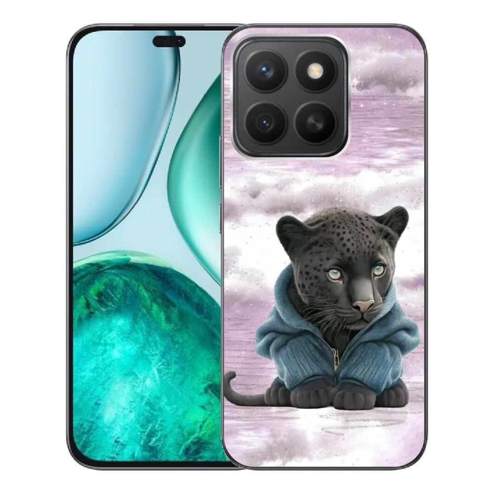 Gelový kryt mmCase na Honor X8c - černý panter ve svetru