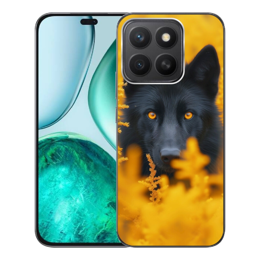 Gelový kryt mmCase na Honor X8c - černý vlk 2