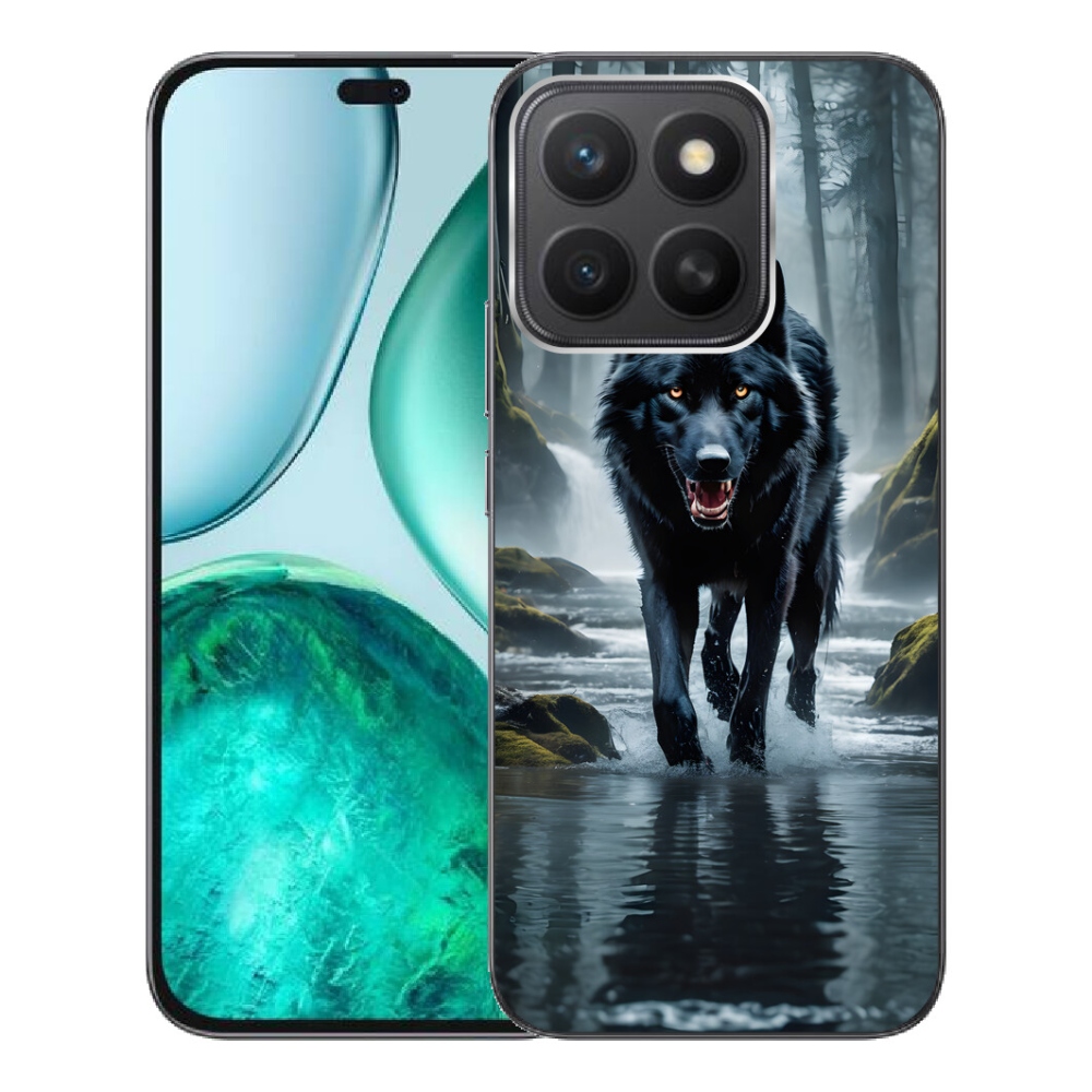 Gelový kryt mmCase na Honor X8c - černý vlk