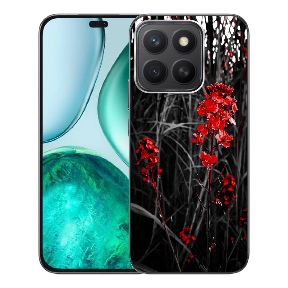 Gelový kryt mmCase na Honor X8c - červená rostlina