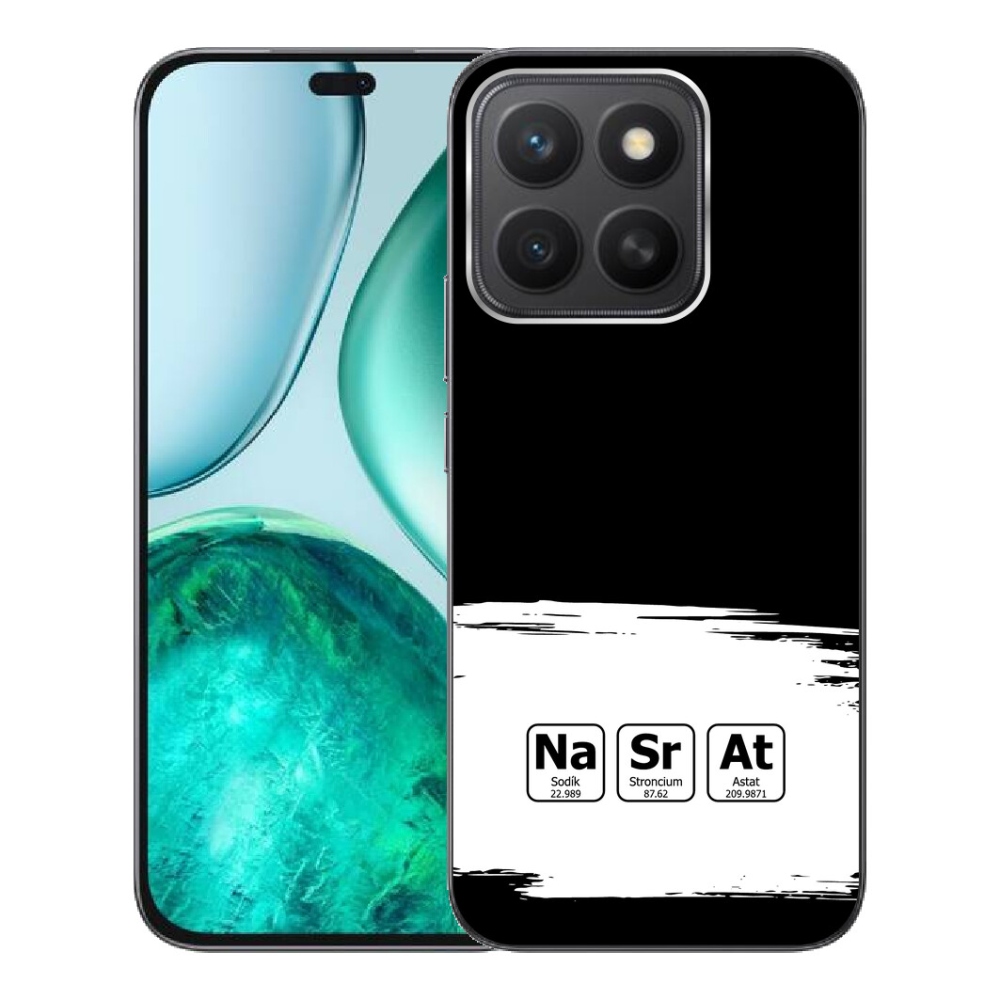 Gelový kryt mmCase na Honor X8c - chemické prvky bíločerné pozadí