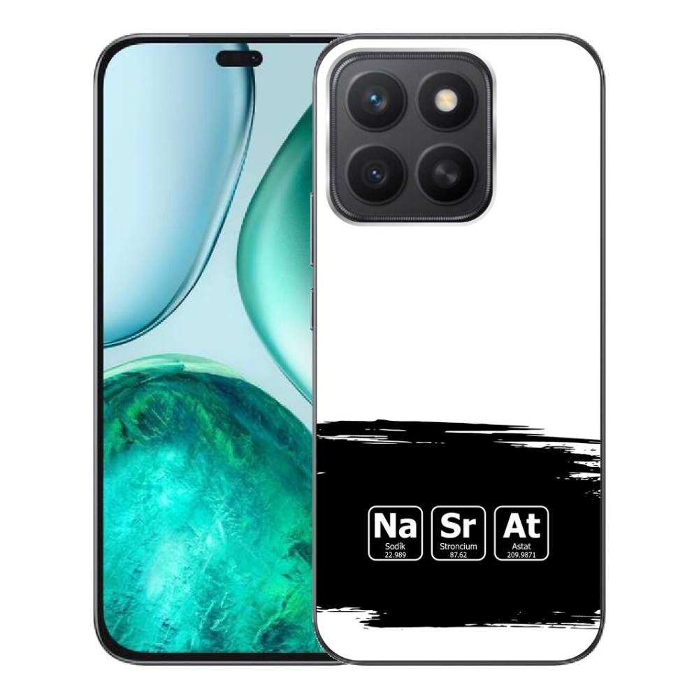 Gelový kryt mmCase na Honor X8c - chemické prvky černobílé pozadí